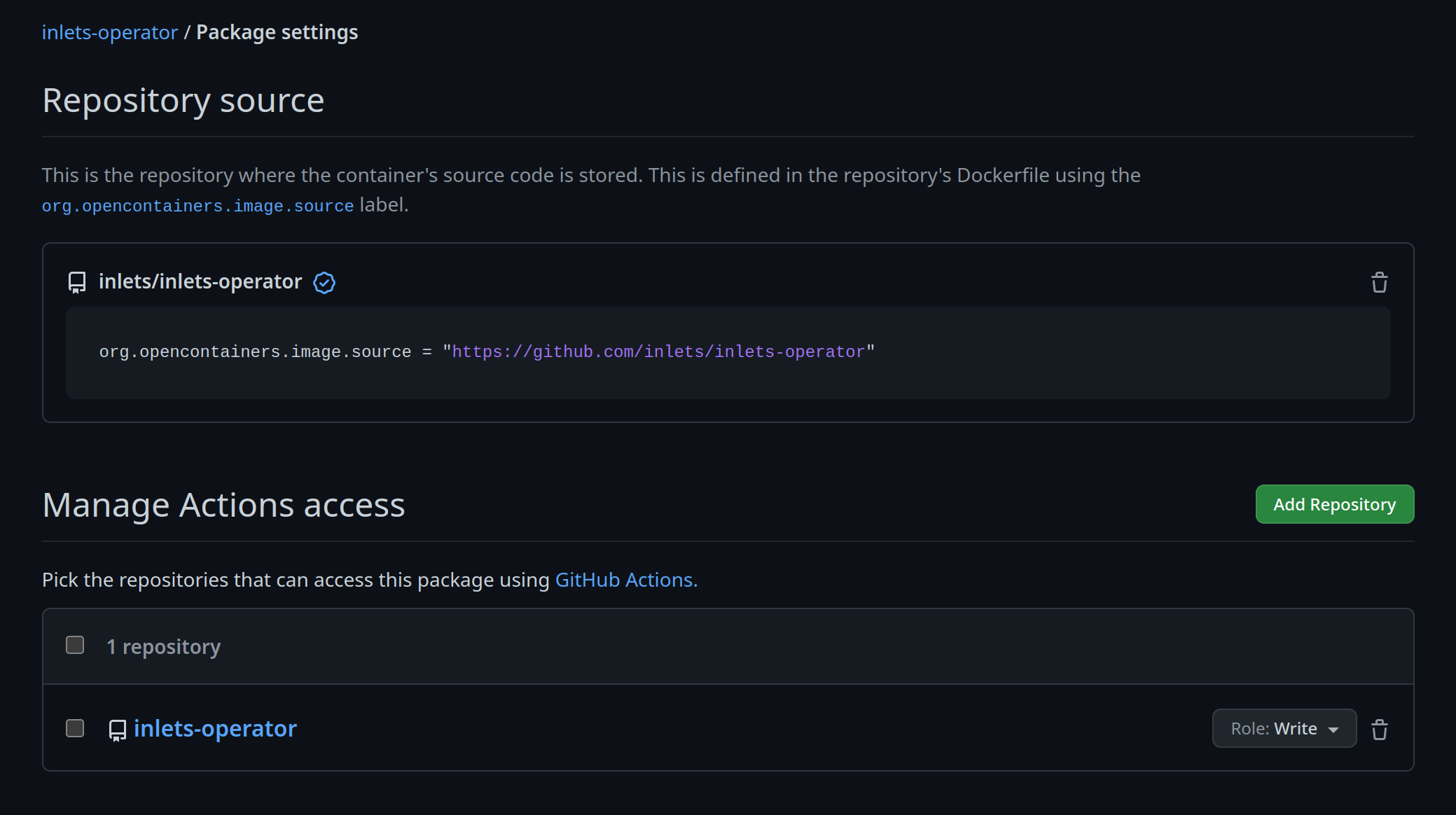 Setting up write access